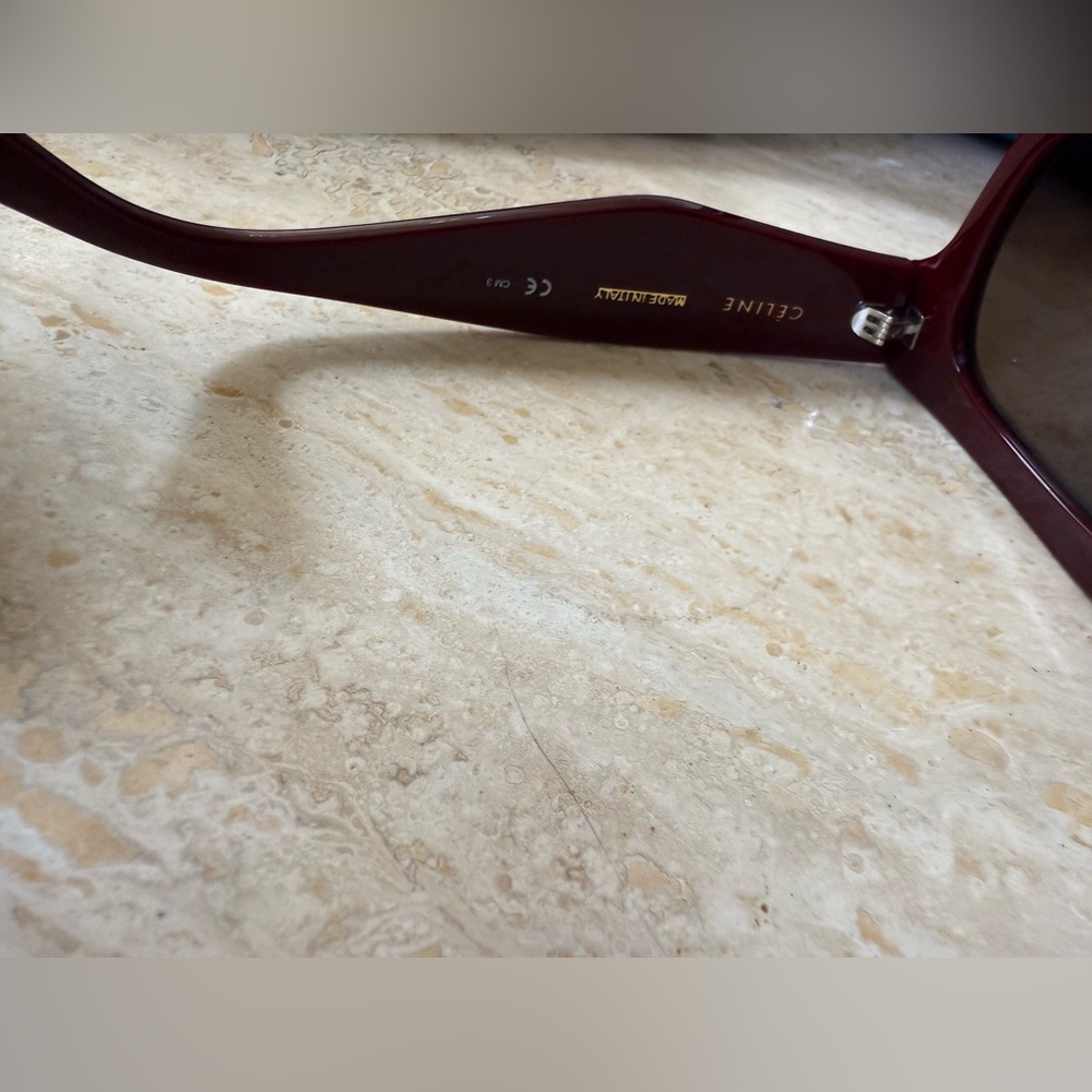 Celine Burgundy Square Sunglasses cl 41097/S. - Picture 4 of 6